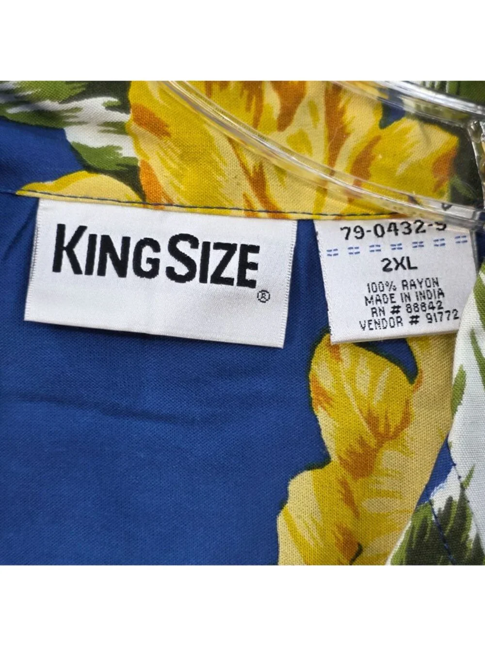 King Size Floral Hawaiian Shirt 2XL Beach Coastal Summer Vacation Resort Island